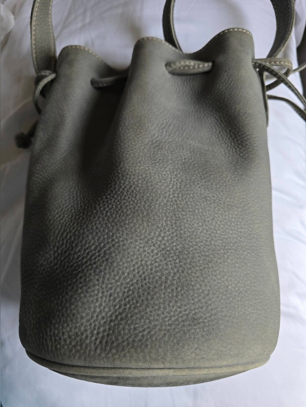 Italian Nubuc Sonoma Bucket Crossbody in Olive 4931 - Picture 2 of 9